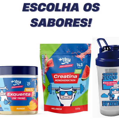 Combo Queridinho Master - Exquenta 500g (Escolha os Sabores) + Refil Creatina 500g (Escolha os Sabores)