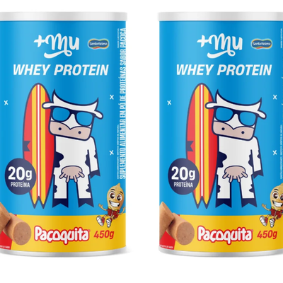 WHEY CONCENTRADO +MU - PAÇOQUITA - 2 POTES 450G [PREÇO DO REFIL]