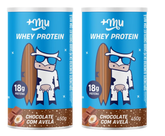 WHEY CONCENTRADO +MU - CHOCOLATE COM AVELÃ - 2 POTES 450G [PREÇO DO REFIL]