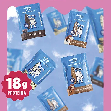 WHEY CONCENTRADO +MU - CHOCOLATE COM AVELÃ - 2 POTES 450G [PREÇO DO REFIL]