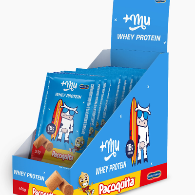 WHEY CONCENTRADO +MU - PAÇOQUITA (15 SACHÊS COM 35G CADA) - 525G