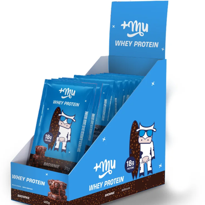 WHEY CONCENTRADO +MU - BROWNIE (15 SACHÊS COM 31g CADA) - 465g