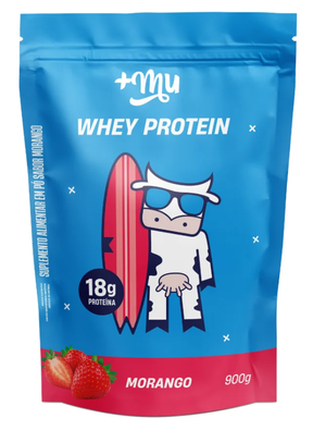 Whey Concentrado +Mu - Morango - Refil 900g
