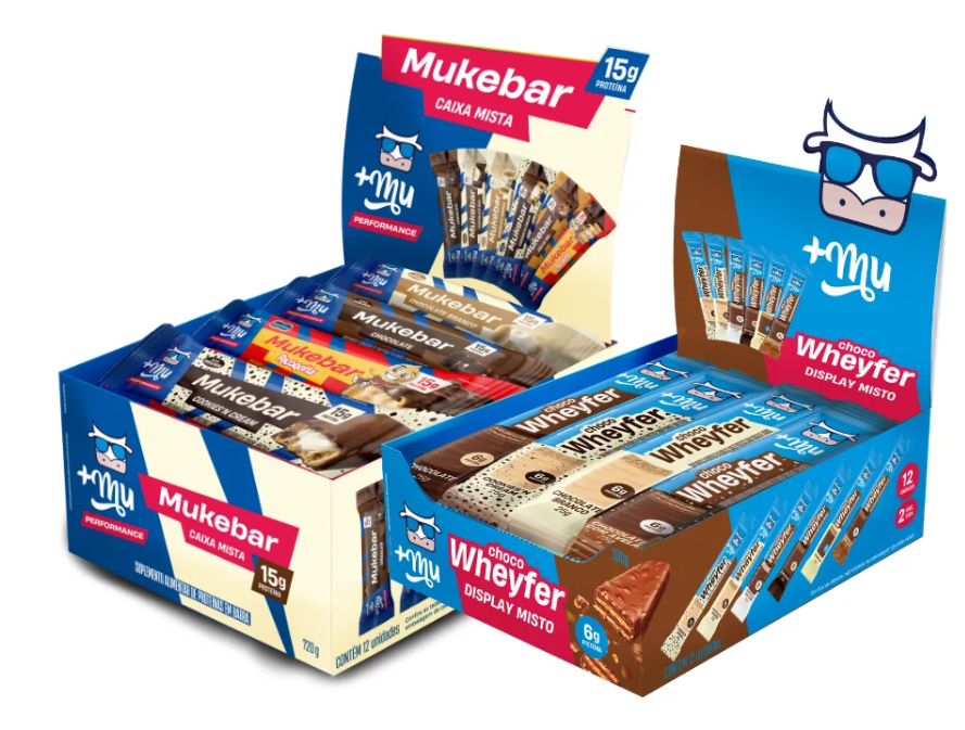 [LANÇAMENTO] Combo Misto - Display Misto de Chocowheyfer + Display Misto de Mukebar - 2 caixas com 12 unidades cada