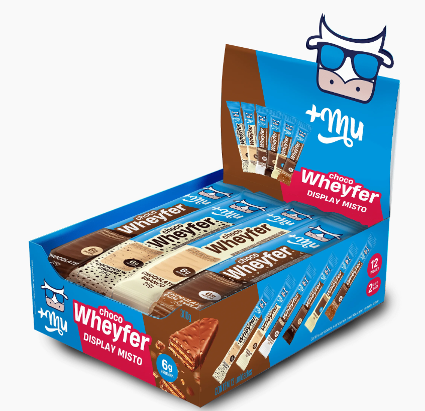 [LANÇAMENTO] CHOCOWHEYFER DISPLAY MISTO +MU - CAIXA COM 12 UNIDADES - 300G