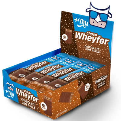 CHOCOWHEYFER +MU - CHOCOLATE COM AVELÃ - CAIXA 12 UNIDADES - 300G